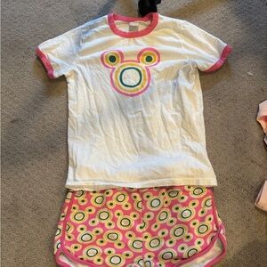 Hanna Andersson White and Pink Kids Pajama Set